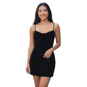 Junior Black Formal Dress Sz M Spaghetti Straps Open Back Prom Party NWOT